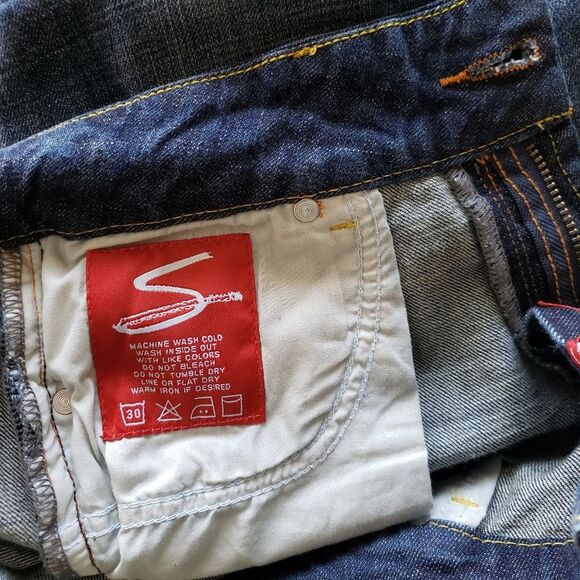 7 For All Mankind Embellished Rhinestone Distressed Regular Bootcut Denim Jeans - Picture 11 of 12